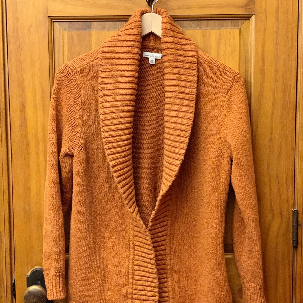 Signature Cotton Slub Sweatee, Long Cardigan